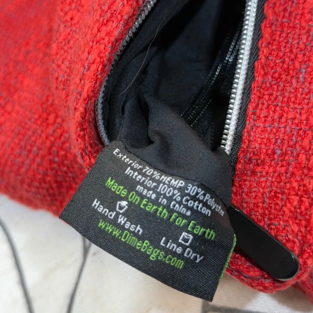 Dime Bags Life Backpack Medium Red Hemp Blend Convertible Woven Streetwear Bag